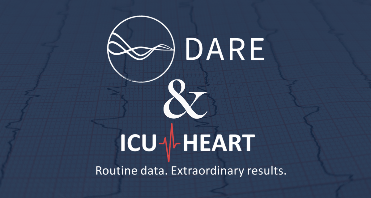 blue image with DARE & ICU Heart logo.