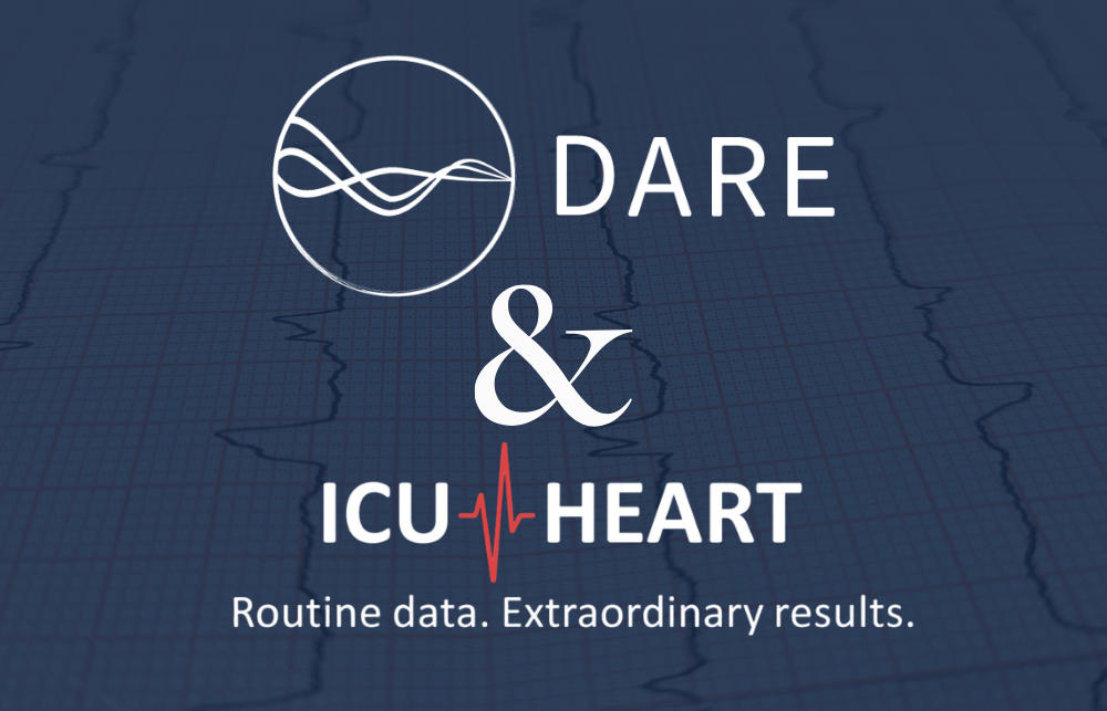 blue image with DARE & ICU Heart logo.